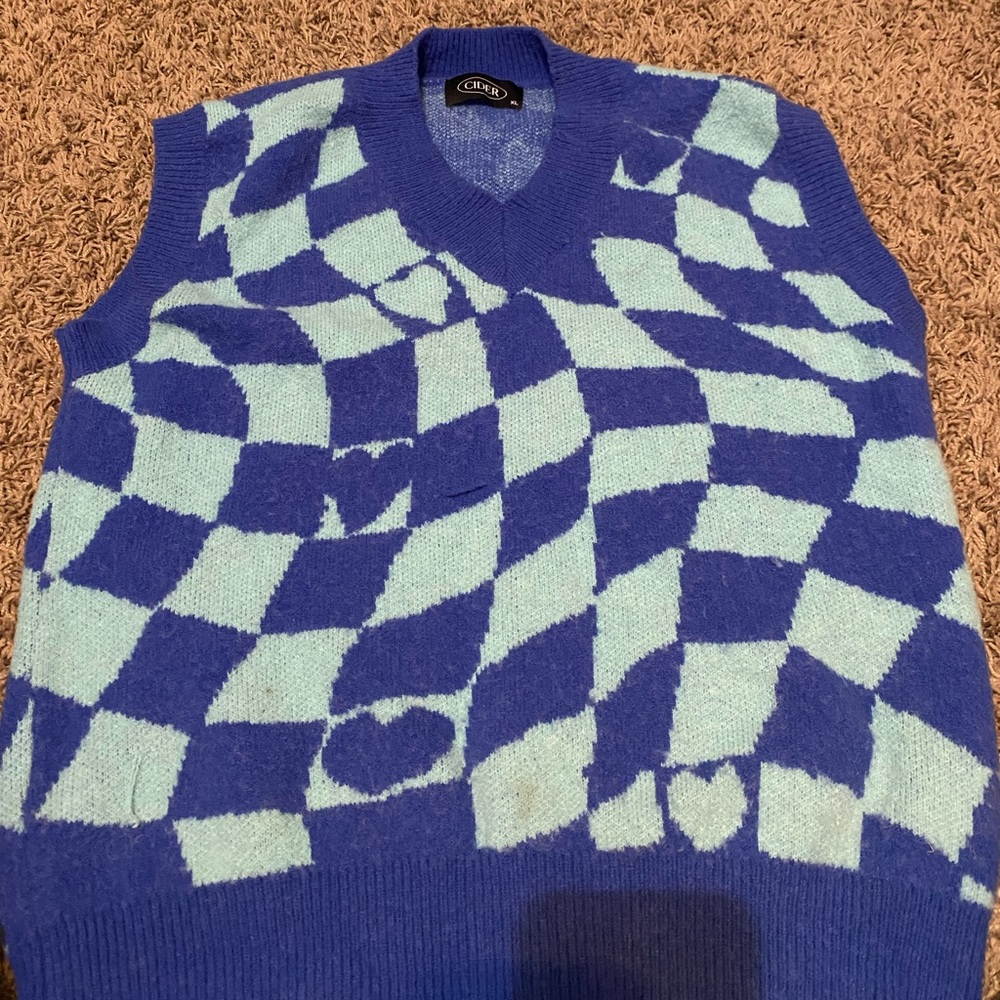 Cider Checkered Heart Sweater Vest